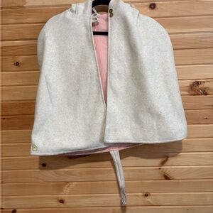 Cozy Kids Hooded Cape in Cream and Pink